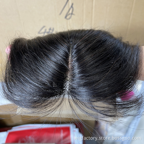 Straight Human Hair Closure T Part,Raw Hair Closure 4x4x1 Pre Plucked With Baby Hair,Brazilian Remy Middle Part Lace Closure
